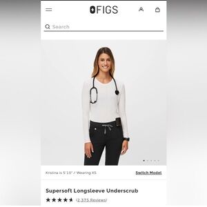 Figs long sleeve under scrub